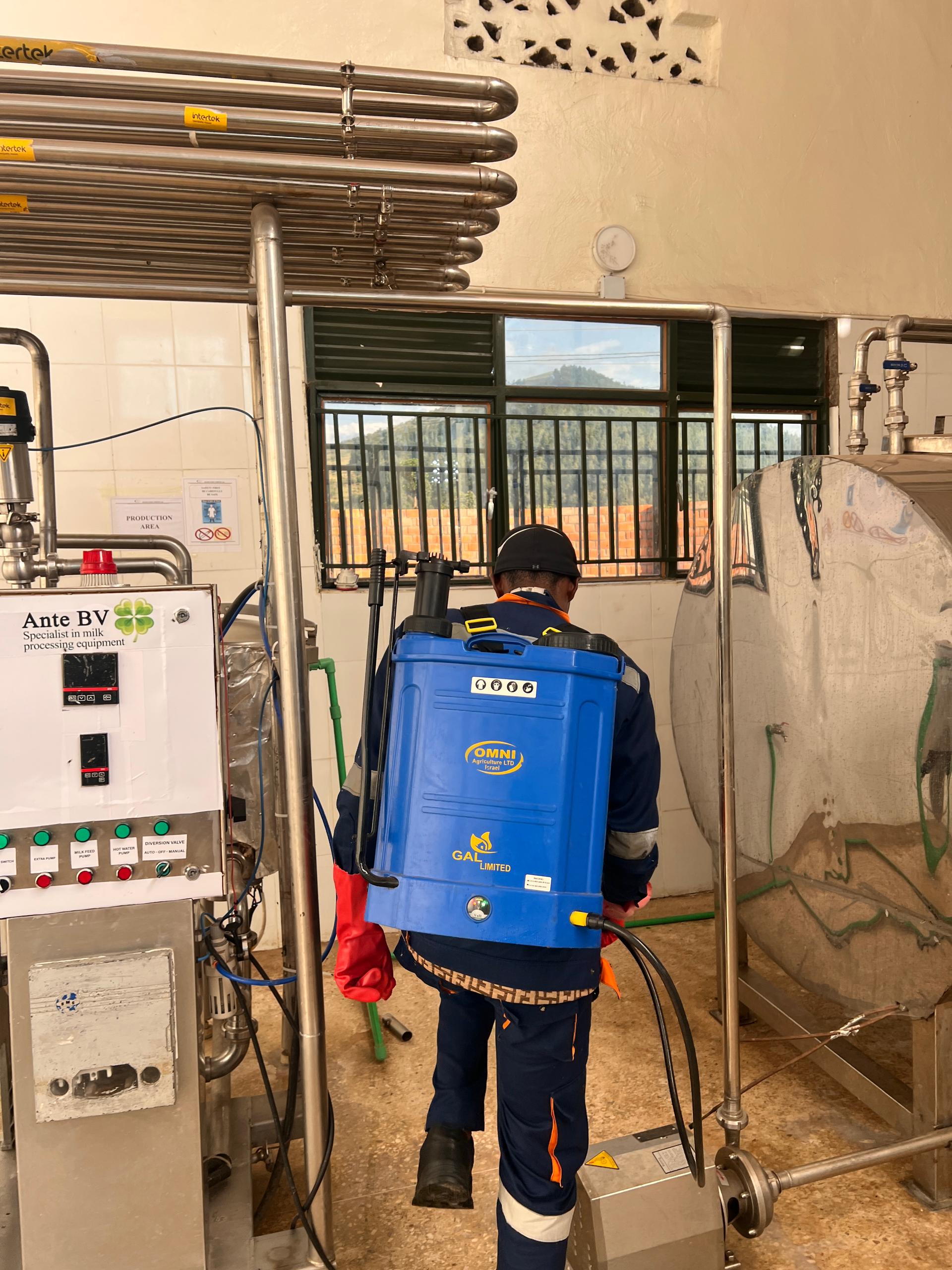 Production hall disinfection